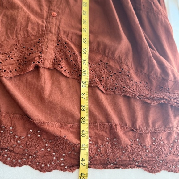 J. GEE Rust Eyelet Off Shoulder Midi Dress Women’s Size S 100% Cotton - Picture 5 of 8